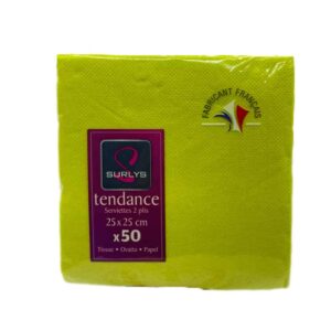 paquet de 50 serviettes jetables vertes kiwi